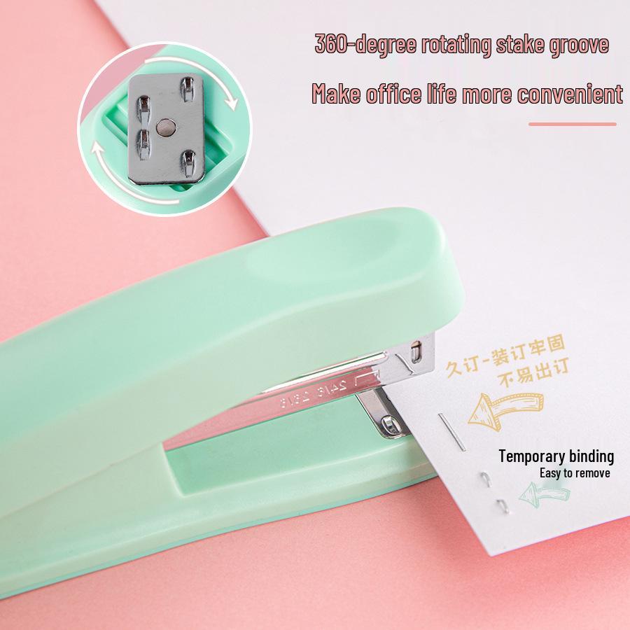 Macaron Color Effort-Saving Medium Stapler No. 12: Portable High-Performance Stationery for Office & Students