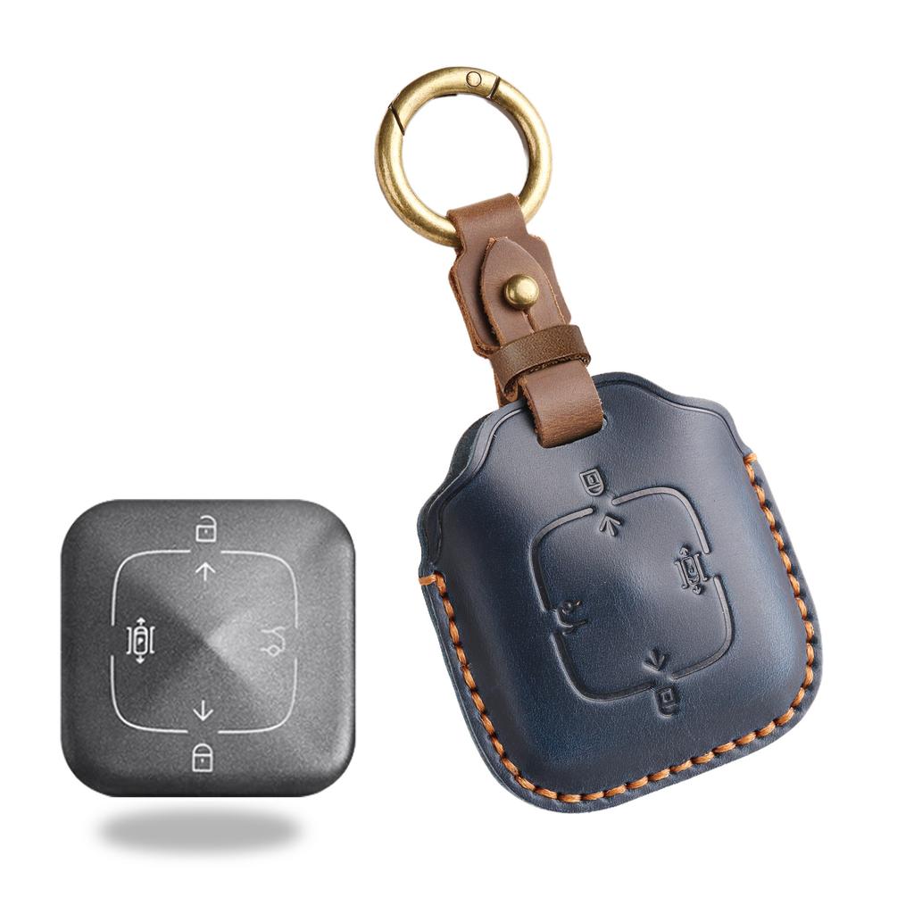 Leather Car Key Case Cover for Zeekr 001 X 7X 007 007GT 009 Car Remote Key Fob Shell Holder Keychain Accessories