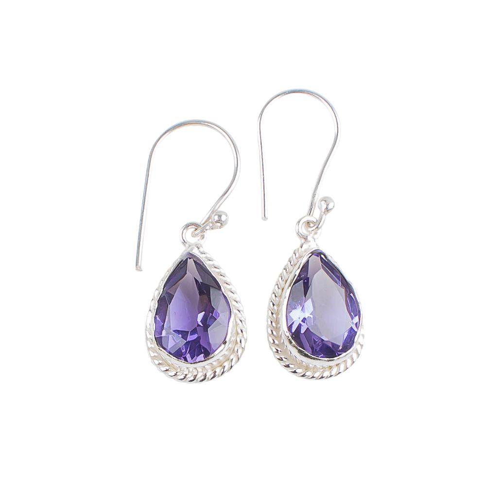 Iolite Gemstone 925 Sterling Silver Handmade Jewelry Drop/Dangle Earrings 1.40" EE-9-5