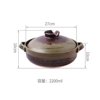 Ceramic Casserole Japanese Clay Soup Pot Hand Painted Arabesque Cookware Stew Pot Kitchen Home Small Saucepan Cooking Supplies