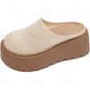 Fashion Women Wedges Slippers 2025 Summer Mesh High Heels Mules Platform Sandals Fashion Dress Outdoor Breathable Heel 7cm Slippers