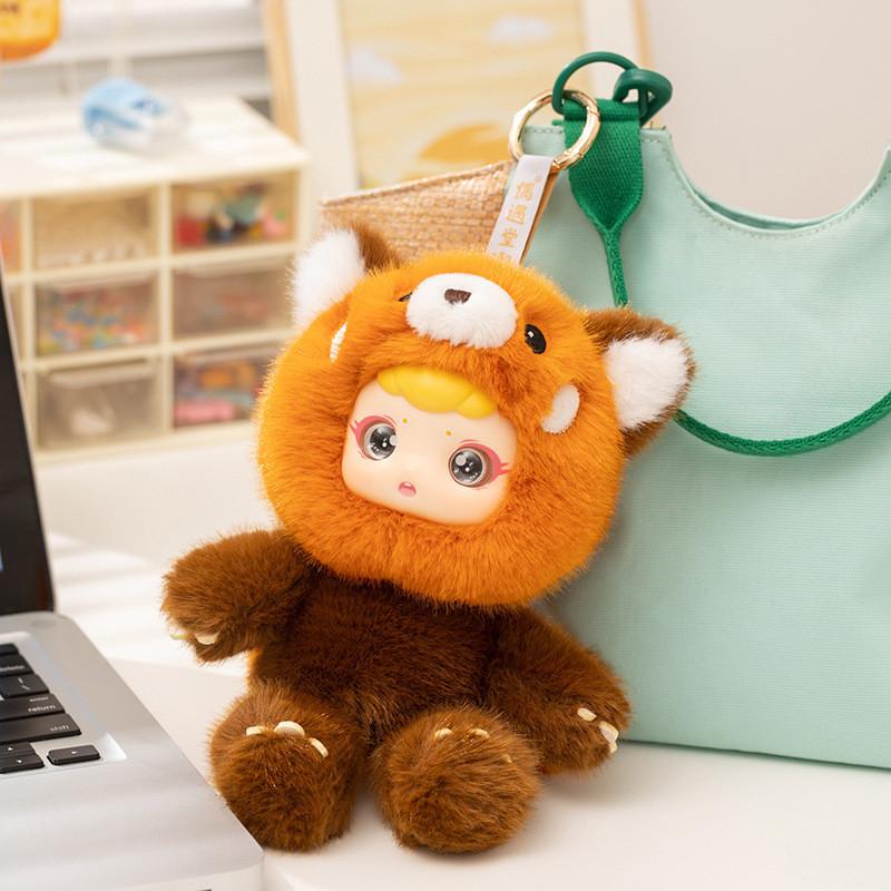 Cute Monkey Plush Bag Charm With Movable Eyes For Kids And Teens