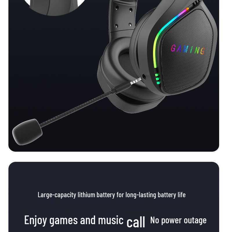 Cross-border Bluetooth Gaming Headset with Detachable Microphone, 2.4G Noise-Cancelling for PC and Phone