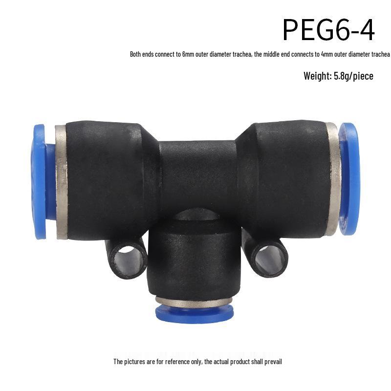 High-Pressure PE Tee & Reducer Pneumatic Quick-Fit Fittings for Air Pipe