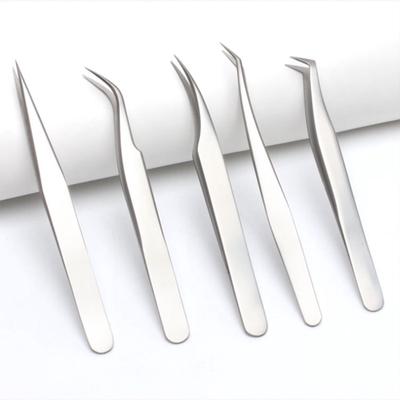 1pc Eyelash Extension Tweezers Pro Tweezers Straight Tip Stainless Steel Clip Graft Lash Tool