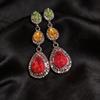 Silver Needle Rhinestone Water Drop Tassel Stud Earrings: Vintage, High-End, Elegant Accessories for Women.