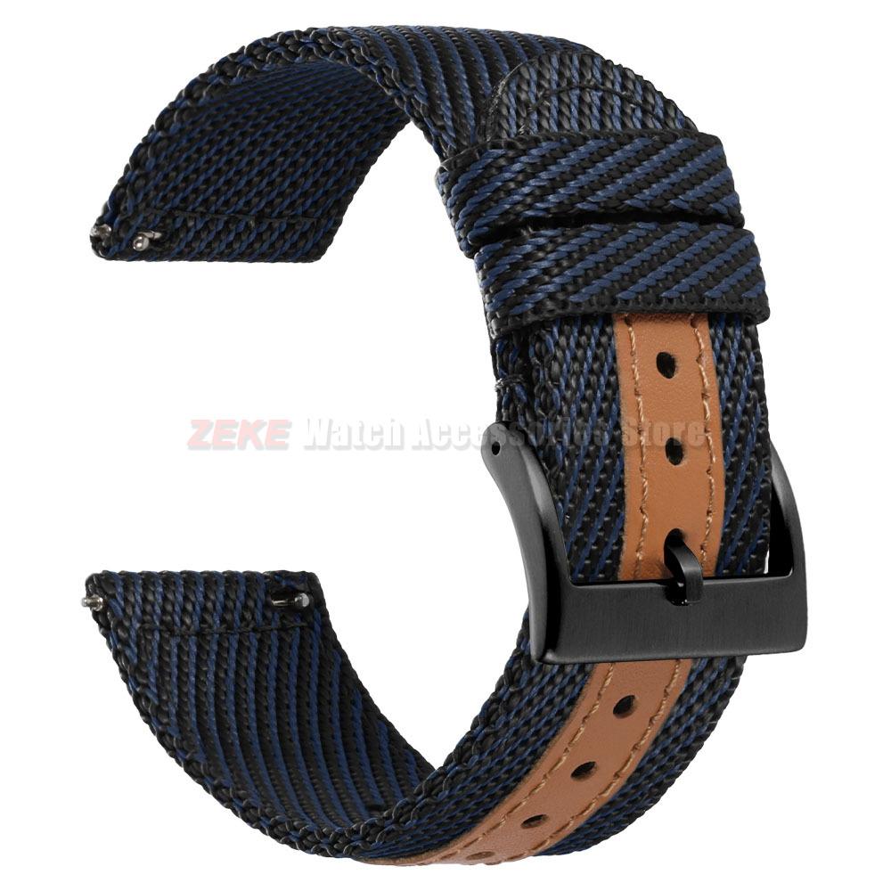 Cinturino Orologio in Tela di Nylon a Rilascio Rapido 18mm 20mm 22mm per Uomo Donna Morbido Intrecciato Cinturino per Orologio Sportivo per Samsung Smartwatch Cinturino da Polso