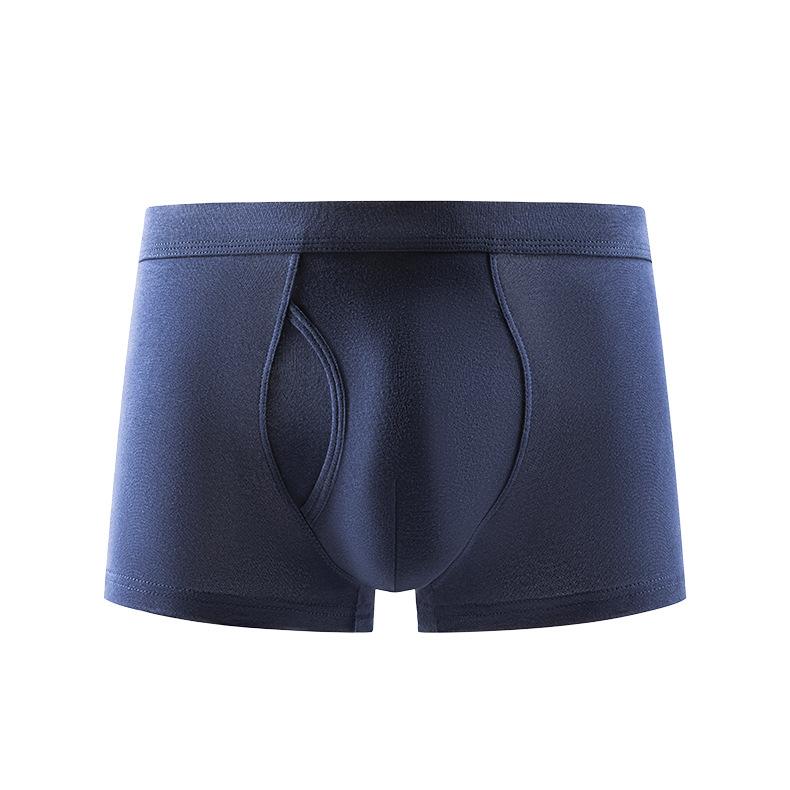 Men's Underwear Solid Color Elastic Large Size Mid Waist Flat Corner Shorts Comfortable Men's Four Corner Shorts