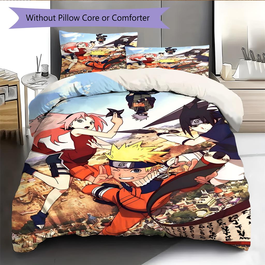 Cartoon Pattern Bedding Quilt Set Quilt Cover Pillowcase Home Decoration Birthday Gift (1 * Duvet Cover + 2 * Pillowcase, Without Core)