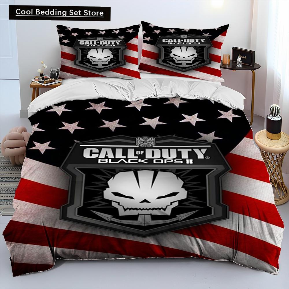 3D-Druck Spiel Call of Duty Bettdecke Bettwäscheset, Bettbezug Bettset Steppdecke Kissenbezug, King Queen Size Bettwäscheset Kinder