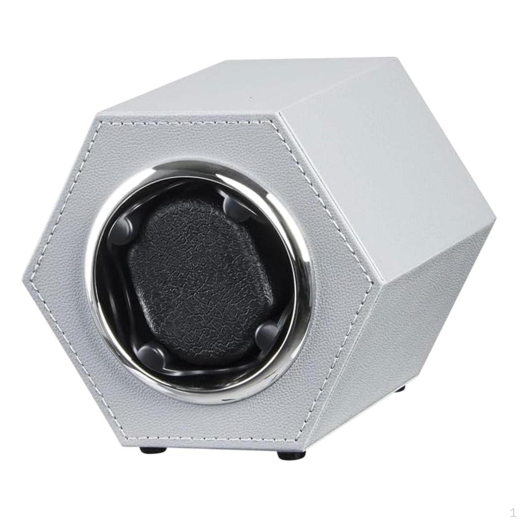 Automatic Single Watch Winder Display Storage Case PU Leather Exterior Rotator Wristwatch Shaker for