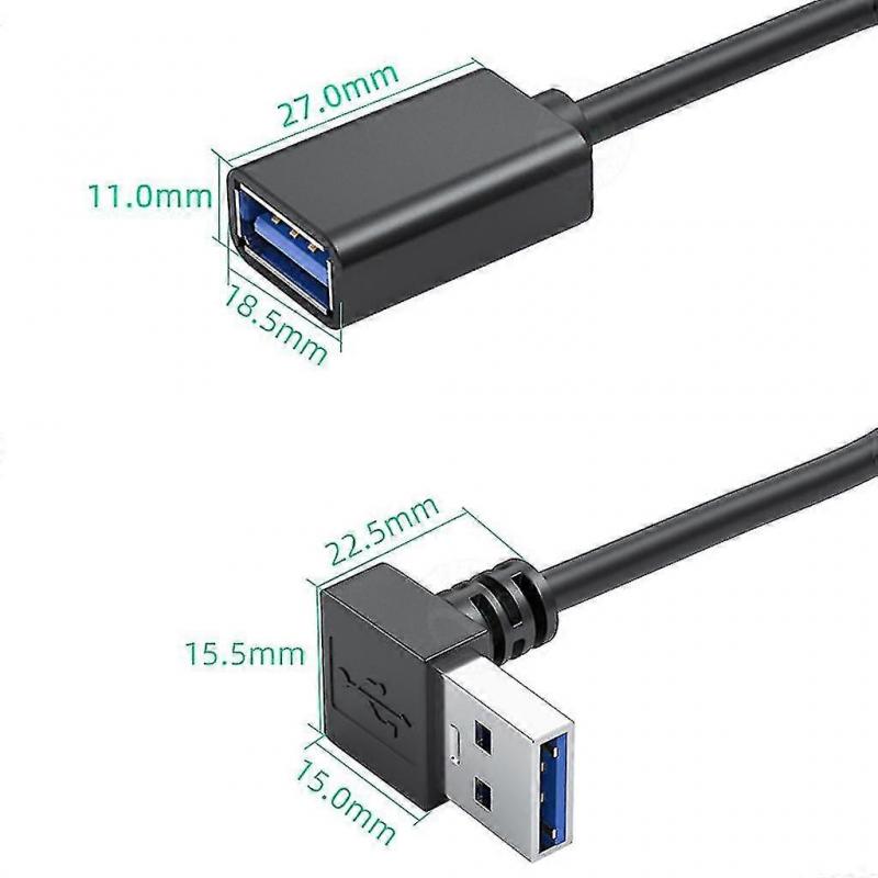 Universal Usb 3.0 Extension Cable With 90-degree Bend For Home And Office Use