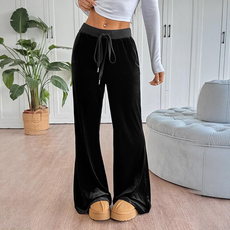 The New Autumn Style of Spicy Girls' Slightly Flared and Flowing Long Pants for Women