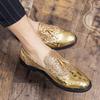 Fashion Spring Golden Men's Leather Shoes High Quality Flat Bottom Oxford Shoes Fashion Casual Shoes Comfortable Soft Sole Mens loafers