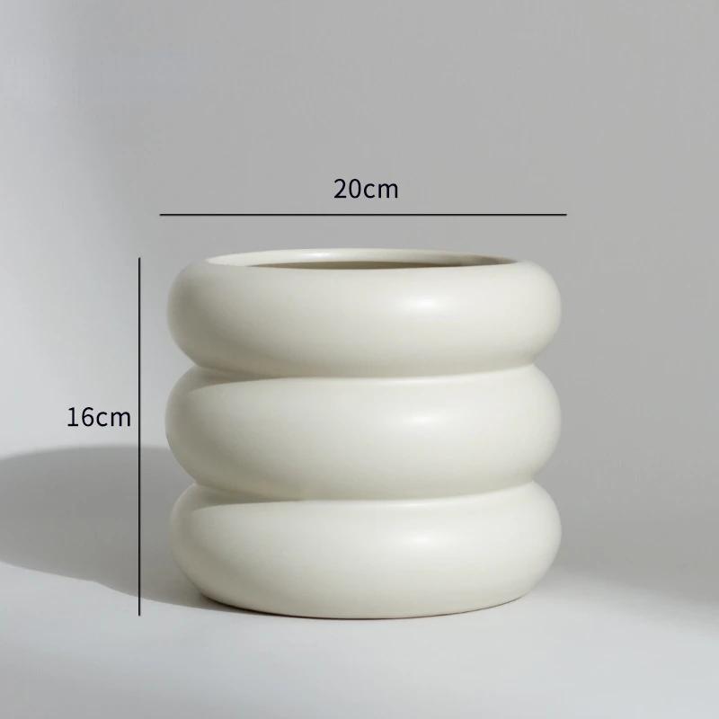 Nordic INS-style Vegetarian-fired Breathable Ceramic Fleshy Green Plant Flowerpot Modern Minimalist Personality Art Green Radish