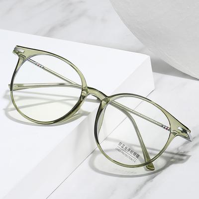 Cold Brown Round Large Frame 90 Ultra-Light Women'S Anti-Blue Glasses, Women Can Be Equipped With Myopia Glasses Frame