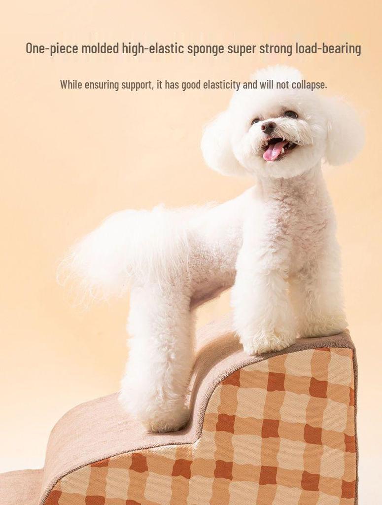 Pet Bedside Stairs for Small Dogs and Cats - Removable & Washable Steps