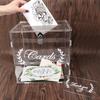 Acrylic Card Box for Wedding Reception Clear Card Box with Lock Gift Card Box Money Box Holder for Reception Anniversity