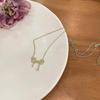copper plated cubic zirconia butterfly dream necklace - gold