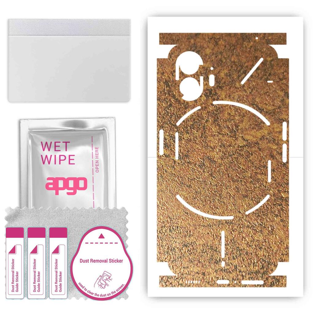 apgo Ochranná nálepka Skin pro zadní stranu+boky kompatibilní s Nothing Phone 2, Fólie Full Wrap, Fólie, Vinyl - Vzor Rezavá měď