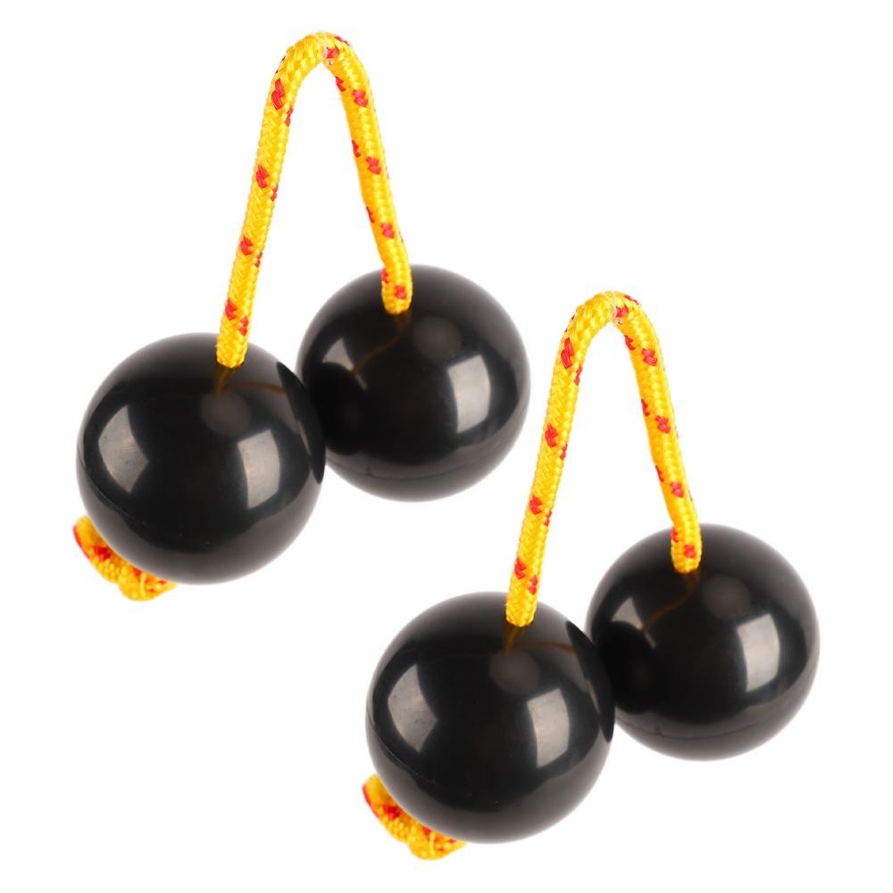 2PCS ABS Kashaka Percussion Instrument Black Color Asalato Rhythm Ball  For Music Entertaining