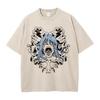 Anime Jujutsu Kaisen T-skjorter Vintage Vasket T-skjorte Harajuku Oversize Bomulls-T-skjorte Bomull Mote Streetwear Unisex Topp