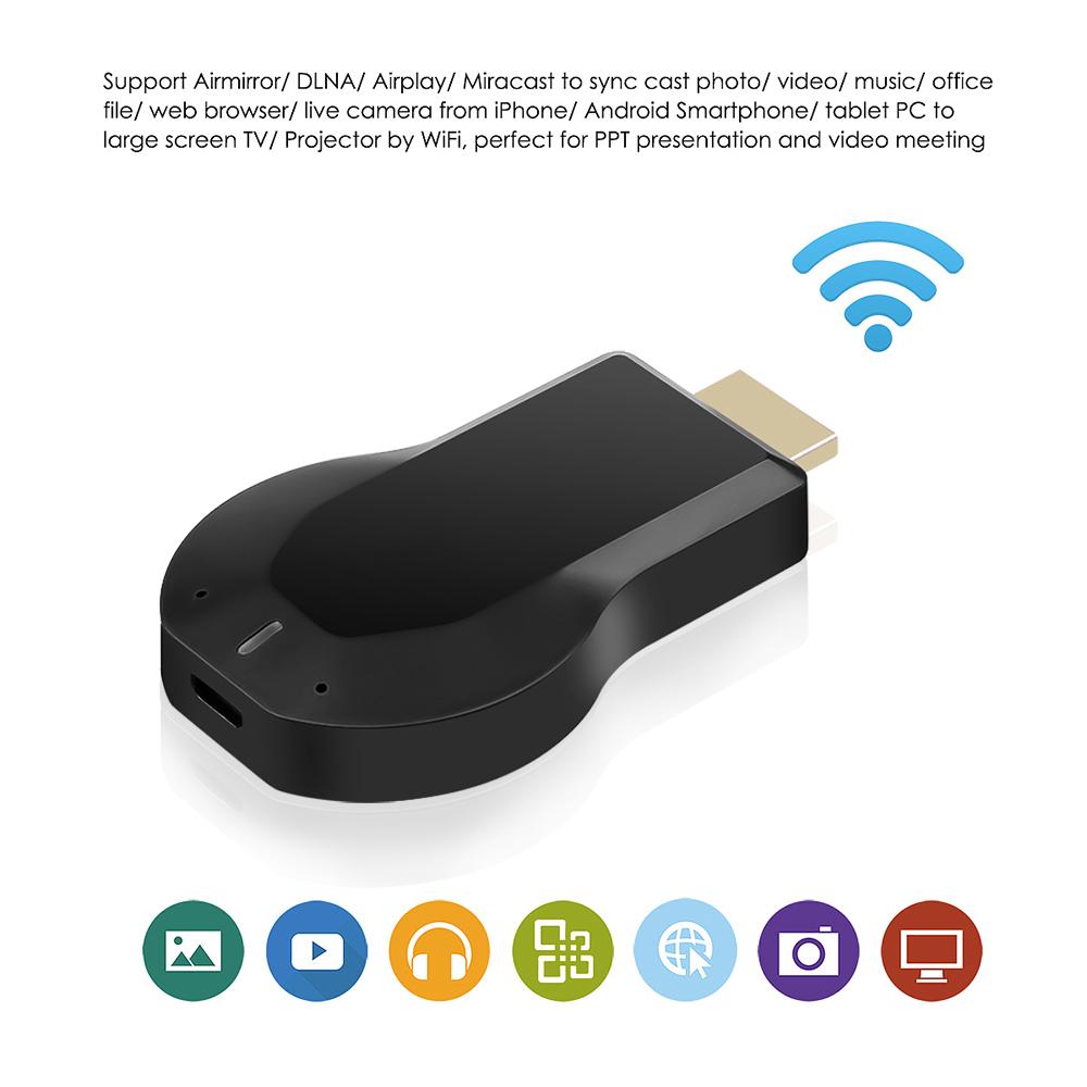 WiFi 1080P HDMI TV Stick AnyCast DLNA Dongle sans fil Miracast Airplay