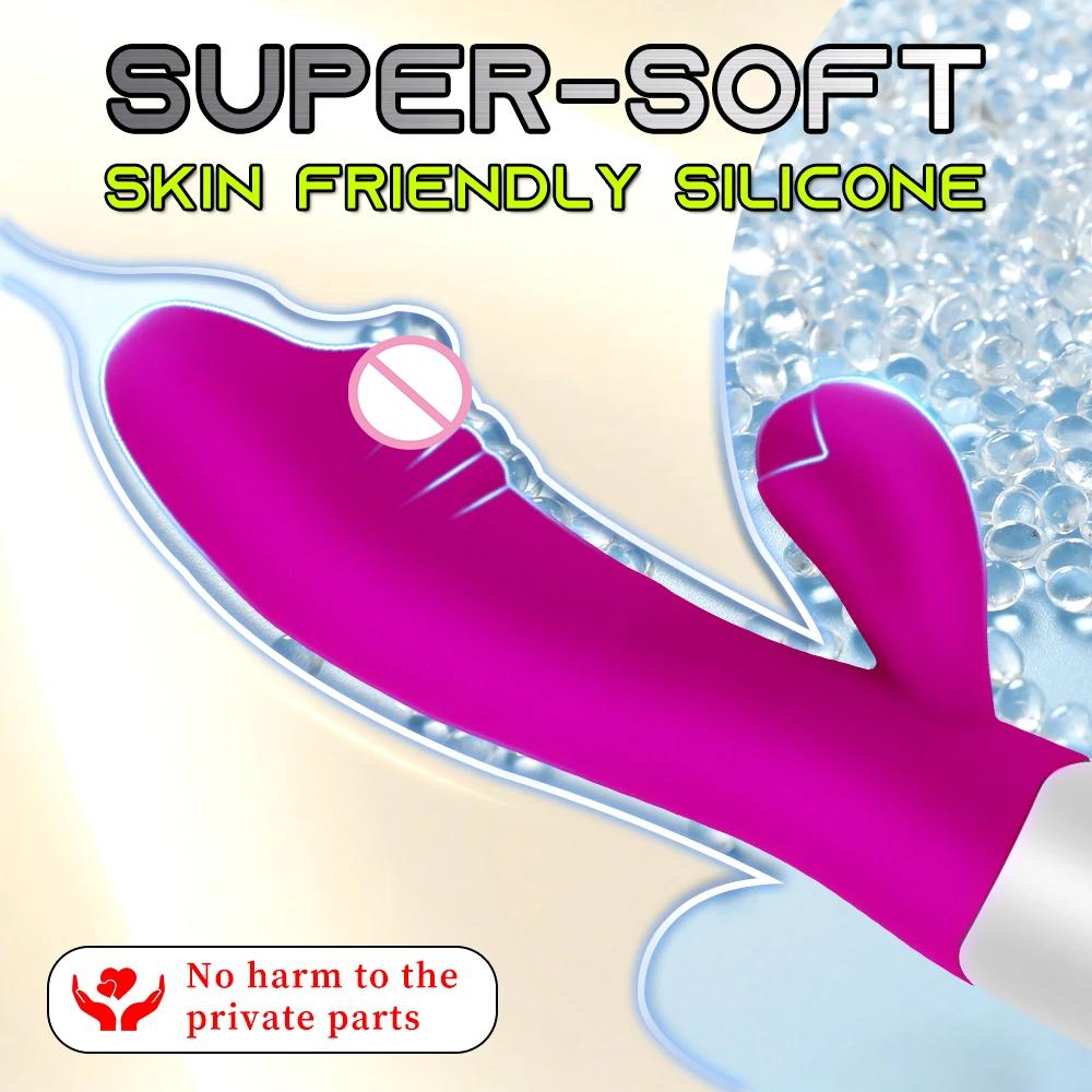 Powerful Rabbit Vibrator Dildo Dual Vibration G Spot Clitoris Stimulation Masturbators Vaginal Massager Adult For Women Sex Toys