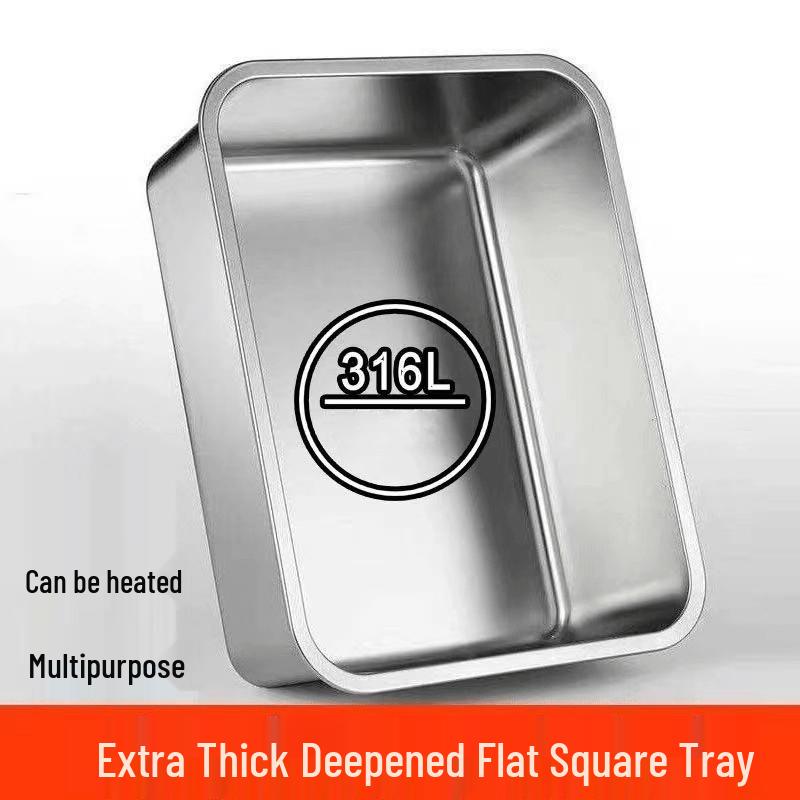316L Stainless Steel Deep Rectangular Tray