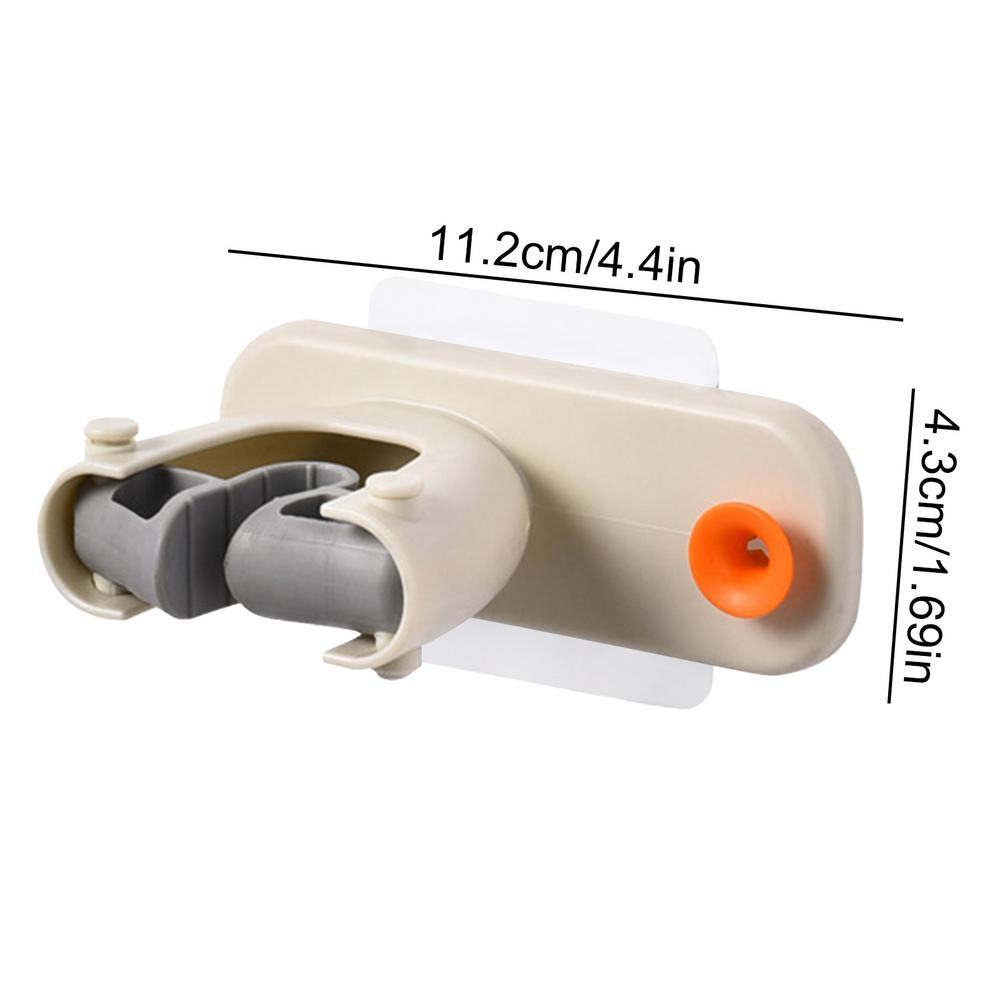 Mop Holder Wall Mount Mop Hanger Traceless Space-Saving Adhesive Clip Cleaning Tool Storage For Workshop Commercial Kitchen RV