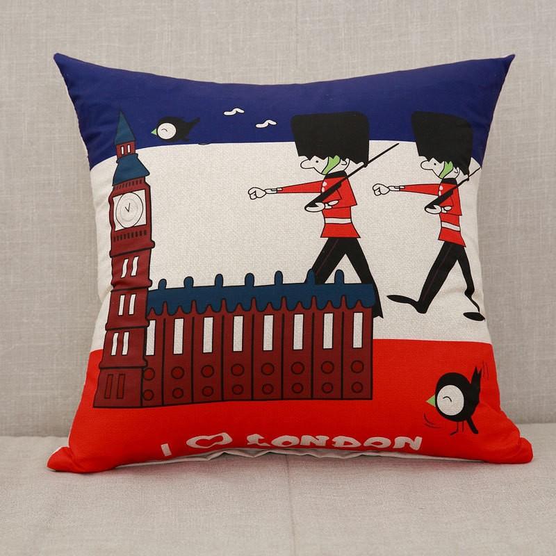 Cartoon Gift Pillow Sofa Bay Window Linen Cushion Cover