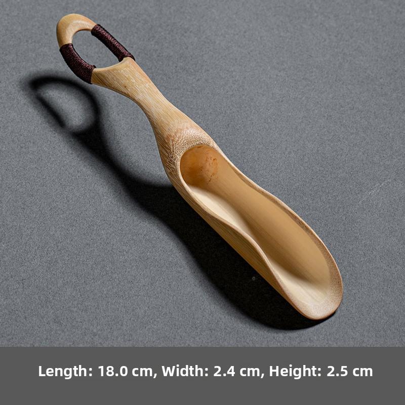 Natural Bamboo Root Carved Tea Spoon Tea Scoop Tea Tray Small Size Zen Style Tea Brewing Tool Stainless Steel Main Material 1x1cm