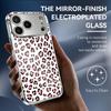 Fashion Leopard Cute Phone Case For iPhone 17 16 15 14 13 12 Pro Max Plus Electroplated Metal Shockproof Bumper Case Glass Back