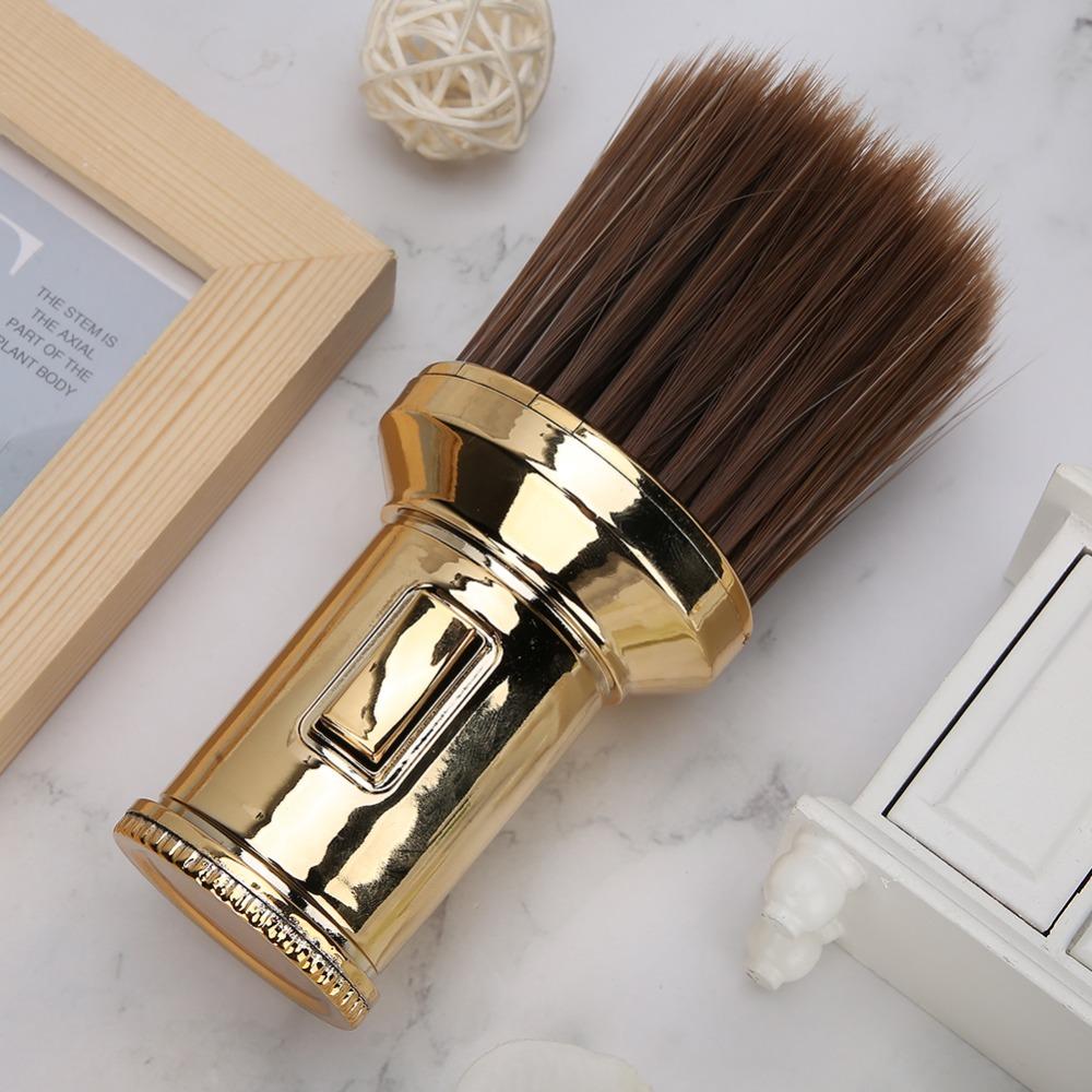 Gold Color Neck Duster Brush Light Hair Brush Barber Shop Brush Beard Shaving Brush Men Grooming