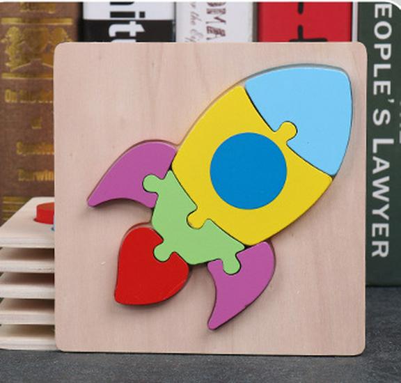 Wooden 3D Puzzle for Toddlers (1-3 Years) - Early Education & Intellectual Development Toy for Boys and Girls