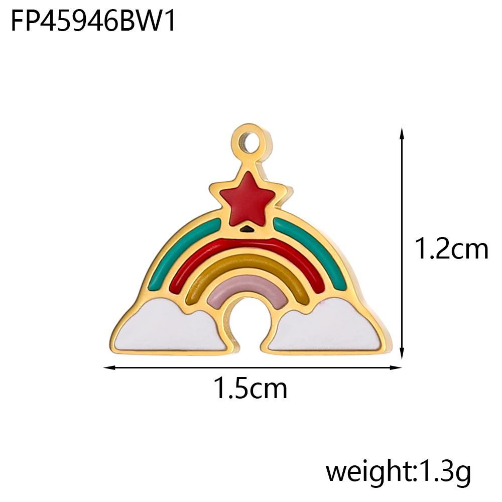 CARLIDANA Colorful Heart Shaped Gold Plated Stainless Steel Pendant Designs Rainbow Star Trendy Cloud Charms for DIY Jewelry