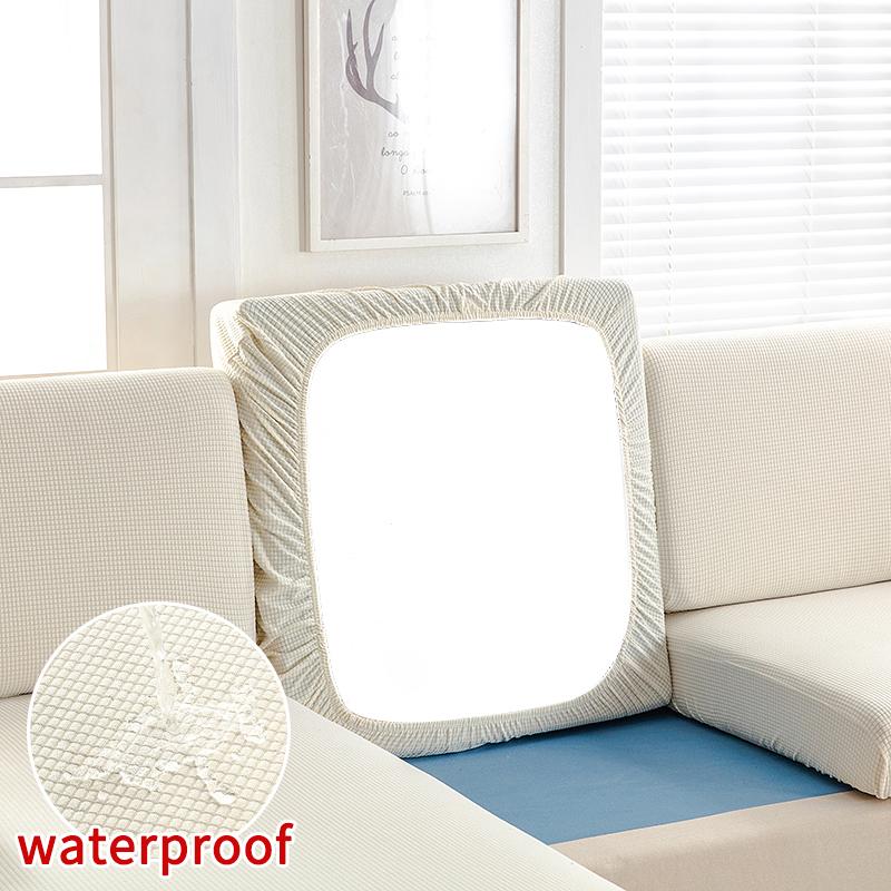 Waterproof Thicken Fabric Seat Cushion Cover Elastic Jacquard Sofa Cover For Living Room Corner L-Shape Furniture Sofa Slipcover