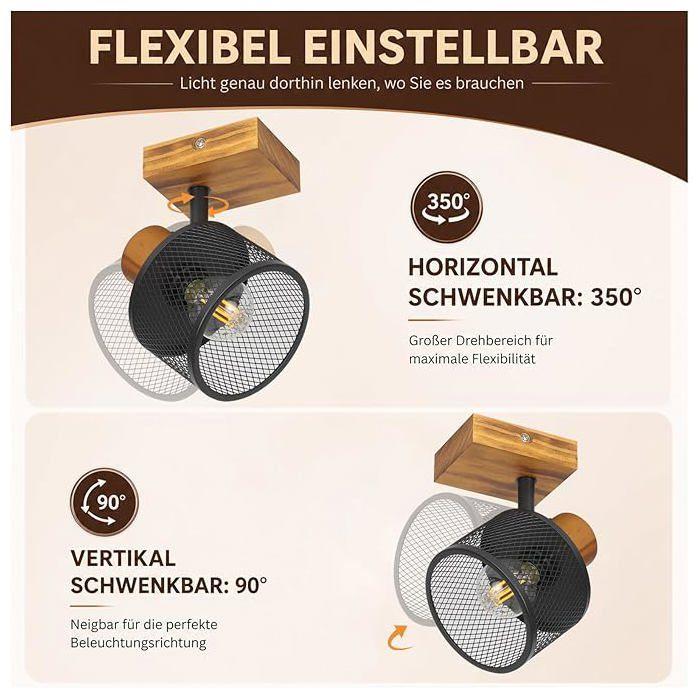 Spot NETTLIFE Style rétro Culot E14 Métal noir orientable