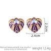 SUYU Vintage Mid-ancient Earrings Palace Style Drip Glazed Love Heart Stud Earrings Elegant Light Luxury  Personalized Earrings