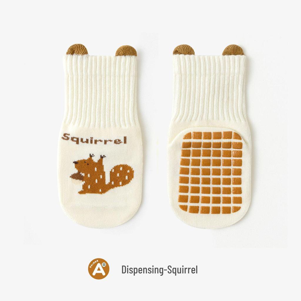 New Cute Cartoon Anti-Slip Baby Floor Socks - Indoor Full Bottom Glue, Spring Arrivals for Toddlers, Cold Protection, Early Learning Walking Socks