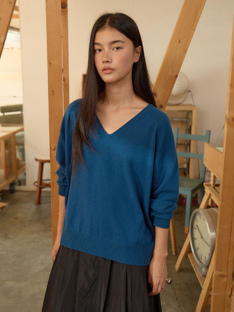 MUEMUER V-Neck Knit Pullover Mu2678Po804M_Blue