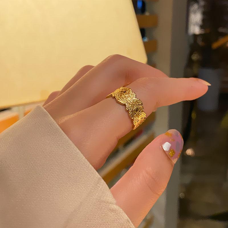 Korean-Style Geometric Titanium Steel Adjustable Index Ring