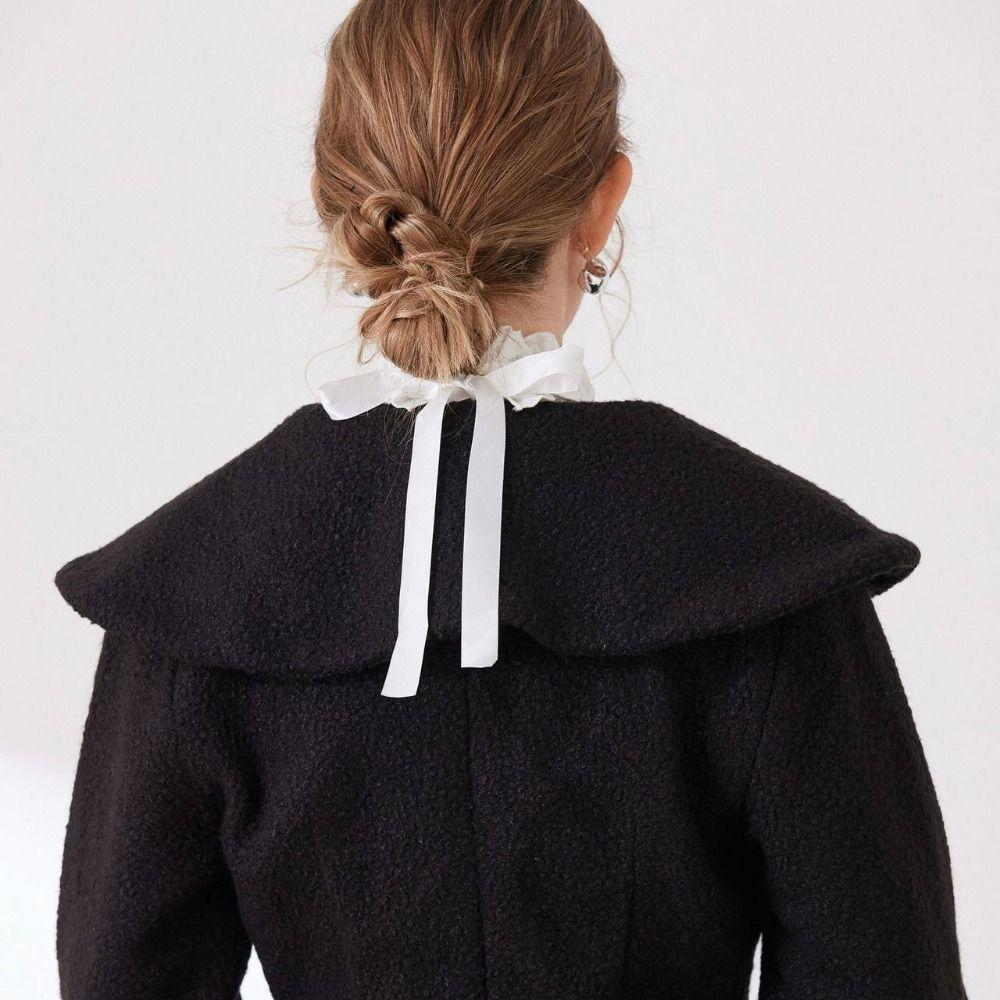 Adjustable Ruffled Edge Layered Collar Court Noble Style Tie-Up Collar Stand Collar  Formal Attire