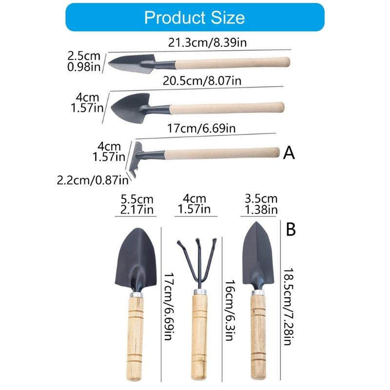 Horticultural Gardening Hand Tool Set of 3 with Metal Shovel Trowel and Rakes Suitable for Home Garden and Balcony Plant