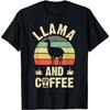 Like Llama & Coffee Funny Retro Vintage Llamas Theme Lover T-Shirt