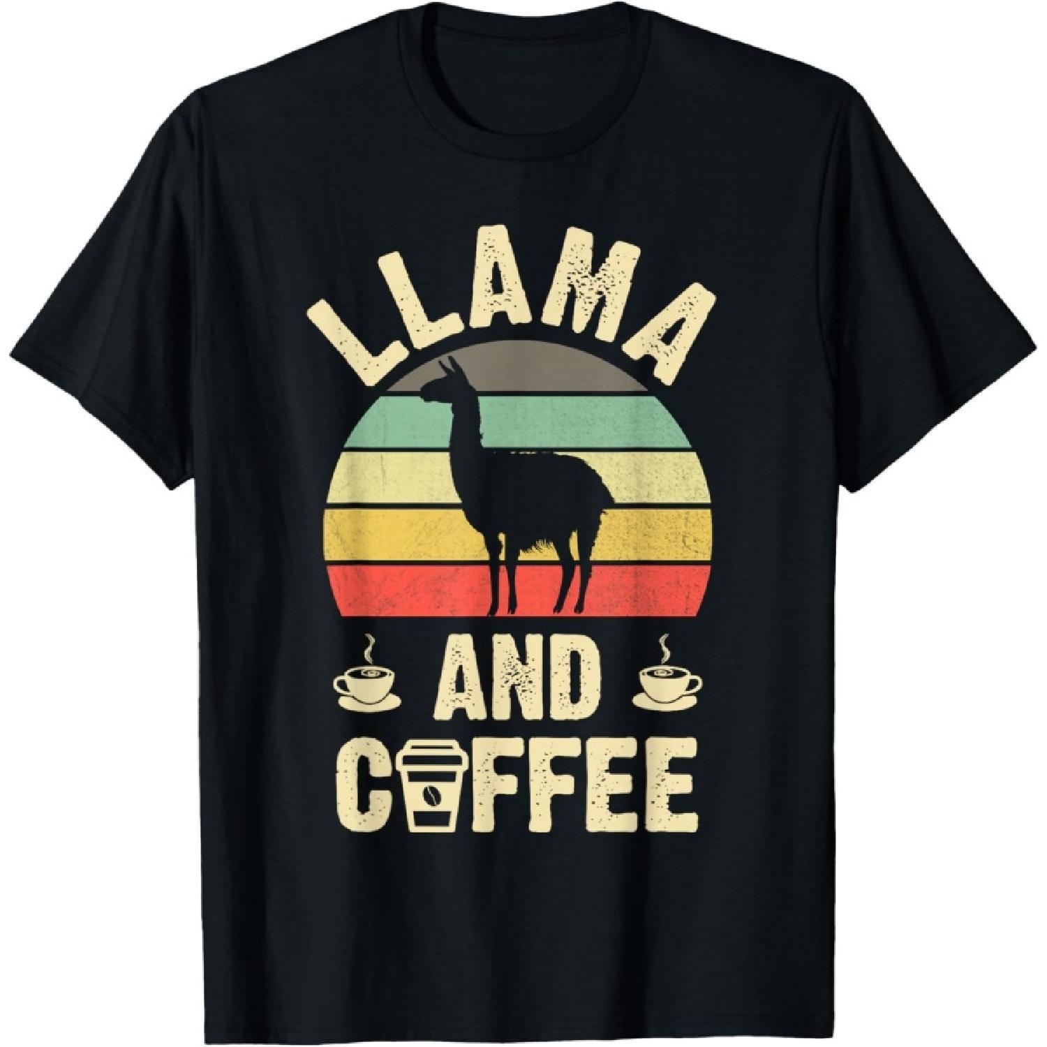 like Llama & Coffee Funny retro vintage llamas theme lover T-Shirt S