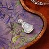 Natural Water Foam Jade Gourd Design Pendant S925 Silver Inlaid Small New Chinese Popular Accessories Women's Necklace Chain