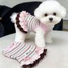 Knit Dog Vest Dress Ruffles Ruffle Pet Ruffled Trim Sleeveless for Small Dogs, Cats,