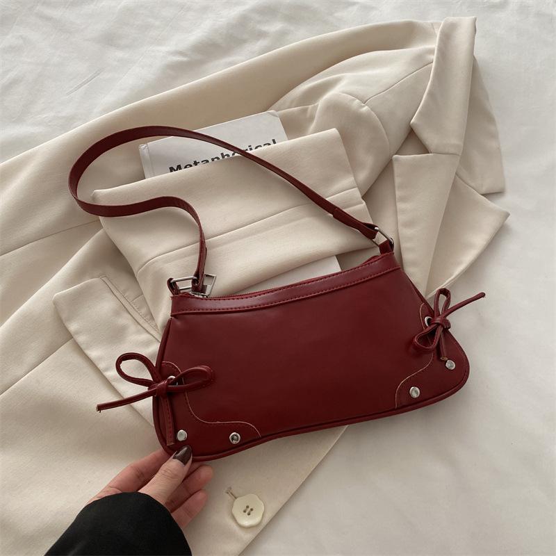 Bag Ladies Fashion 2 New Bow Leopard Print One Shoulder Portable Underarm Bag Fashion Popular Bag