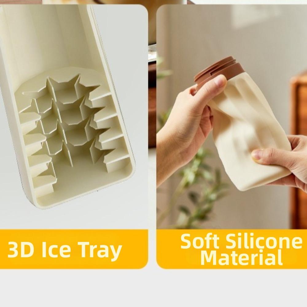 Food Grade Ice Cube Water Bottle Leak-Proof Ice Cube Mold Portable Silicone Ice Cup Home